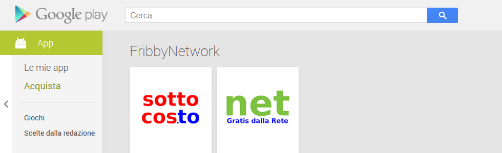Applicazioni Android FribbyNetwork
